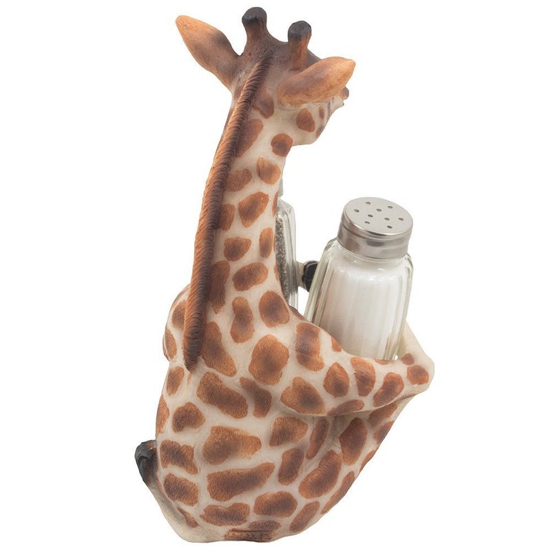 DWK Safari Giraffe Long Neck Salt Pepper Shaker Holder Set Kitchen Decor Figurine Statue - Image 4